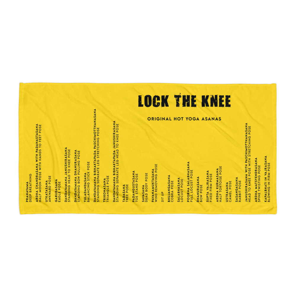 Original Hot Yoga Asanas Yellow Towel - Image 2